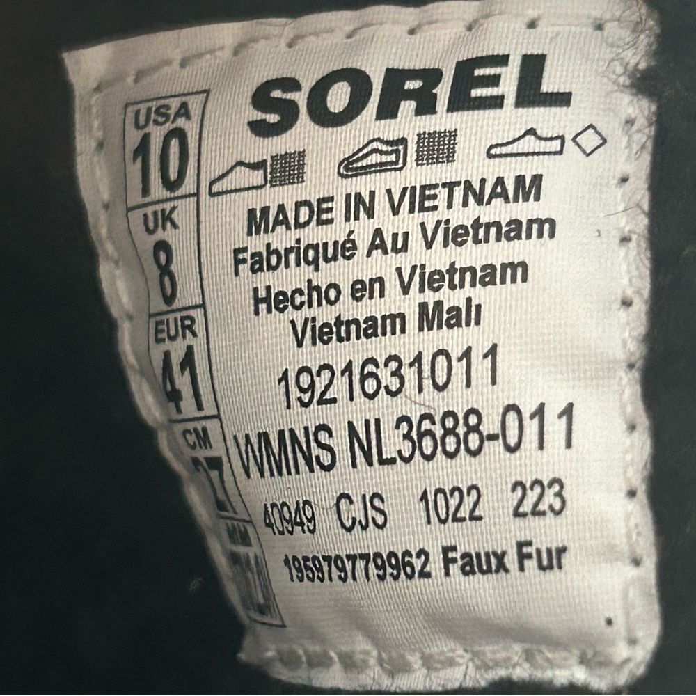 Sorel Go Mail Run Womens Faux Fur Slippers Black Size 10 - Picture 7 of 7